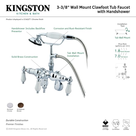 A large image of the Kingston Brass CC421T Alternate Image