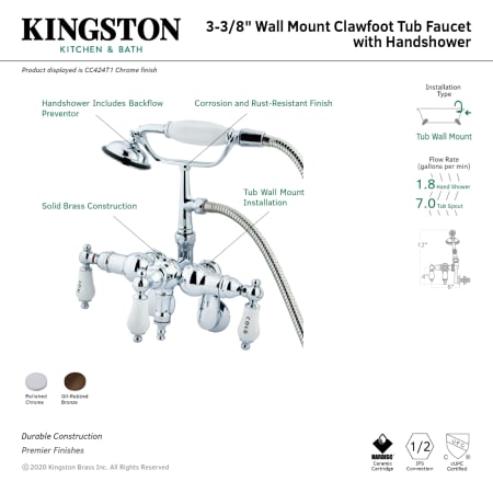 A large image of the Kingston Brass CC424T Alternate Image