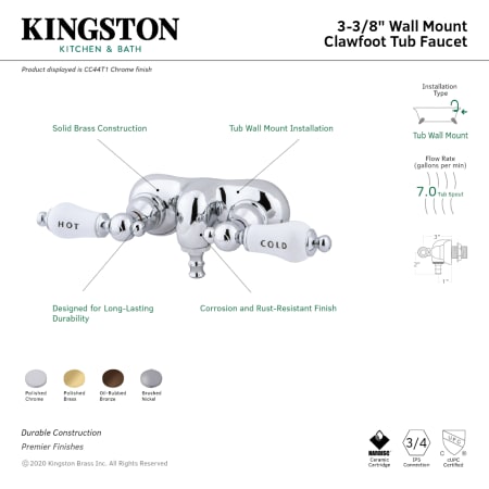 A large image of the Kingston Brass CC43T Alternate Image