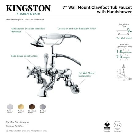 A large image of the Kingston Brass CC463T Alternate Image
