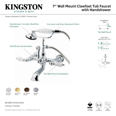A large image of the Kingston Brass CC553T Alternate Image