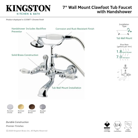 A large image of the Kingston Brass CC555T Alternate Image