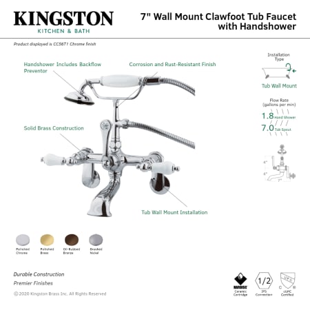 A large image of the Kingston Brass CC55T Alternate Image