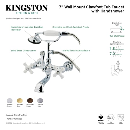 A large image of the Kingston Brass CC560T Alternate Image