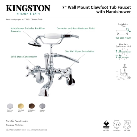A large image of the Kingston Brass CC57T Alternate Image