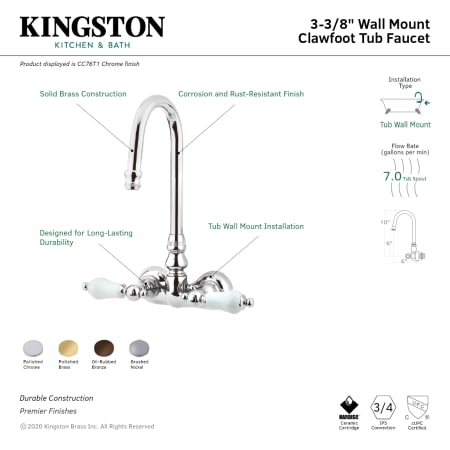 A large image of the Kingston Brass CC75T Alternate Image