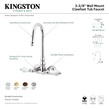 A large image of the Kingston Brass CC76T Alternate Image