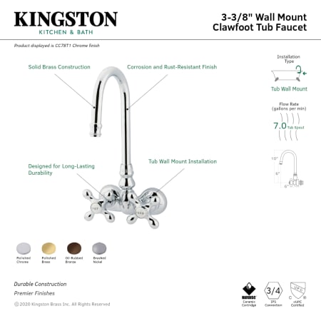 A large image of the Kingston Brass CC77T Alternate Image