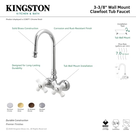 A large image of the Kingston Brass CC79T Alternate Image