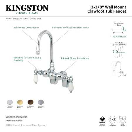A large image of the Kingston Brass CC83T Alternate Image