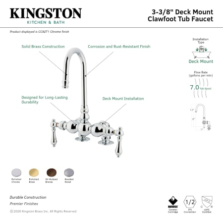 A large image of the Kingston Brass CC92T Alternate Image