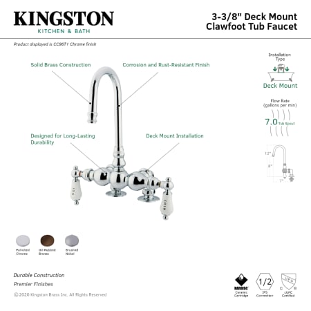A large image of the Kingston Brass CC95T Alternate Image