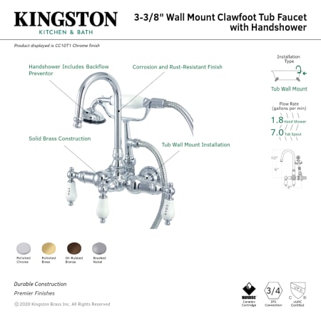 A large image of the Kingston Brass CC9T Alternate Image