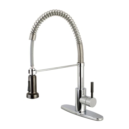 A large image of the Kingston Brass GSY888.DKL Polished Chrome / Black Stainless Steel