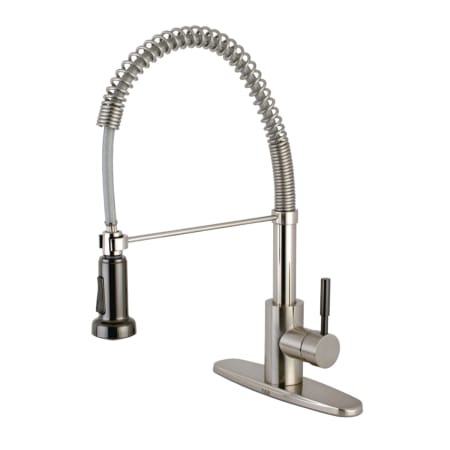 A large image of the Kingston Brass GSY888.DKL Brushed Nickel / Black Stainless Steel