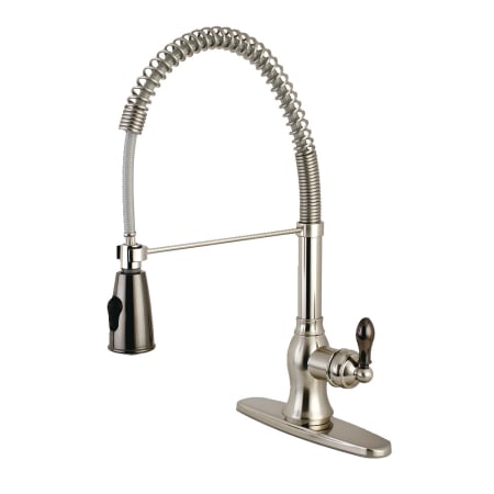 A large image of the Kingston Brass GSY889.AKL Brushed Nickel / Black Stainless Steel