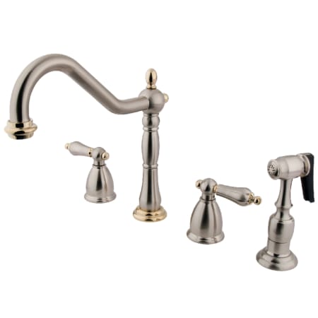 A large image of the Kingston Brass KB179.ALBS Brushed Nickel/Polished Brass