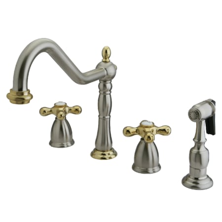 A large image of the Kingston Brass KB179.AXBS Brushed Nickel/Polished Brass
