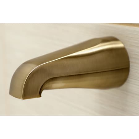 Polished Brass Kingston Brass KB232AL Tub and Shower Faucet with 3-Lever Handle