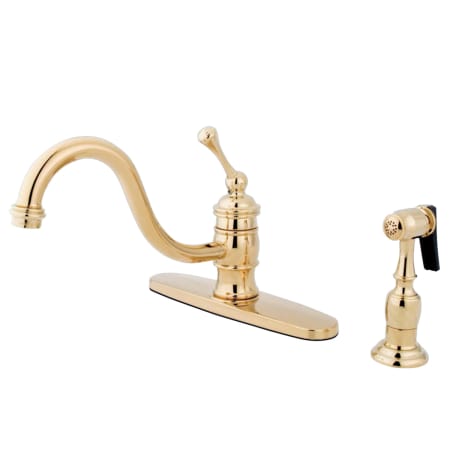 A large image of the Kingston Brass KB357.BLBS Polished Brass