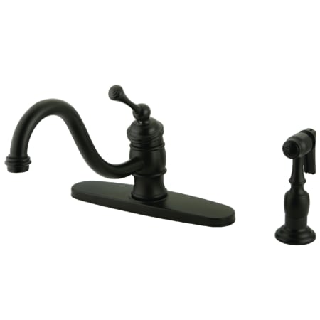 A large image of the Kingston Brass KB357.BLBS Oil Rubbed Bronze