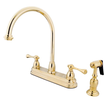 A large image of the Kingston Brass KB375.BLBS Polished Brass