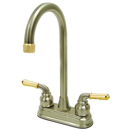 A large image of the Kingston Brass KB49 Brushed Nickel/Polished Brass