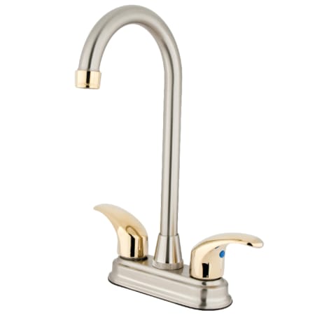 A large image of the Kingston Brass KB649.LL Brushed Nickel/Polished Brass