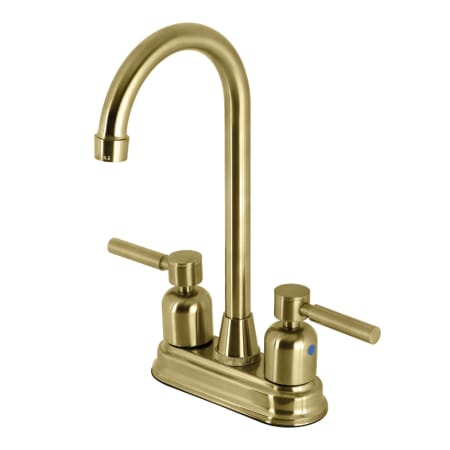 A large image of the Kingston Brass KB849.DL Brushed Brass