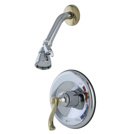 A large image of the Kingston Brass KB863.FLSO Polished Chrome / Polished Brass