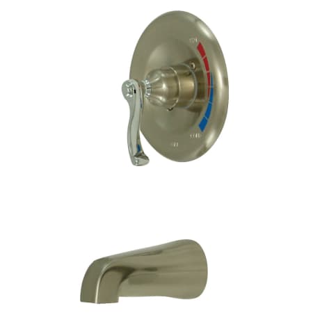 A large image of the Kingston Brass KB863.FLTO Satin Nickel / Polished Chrome