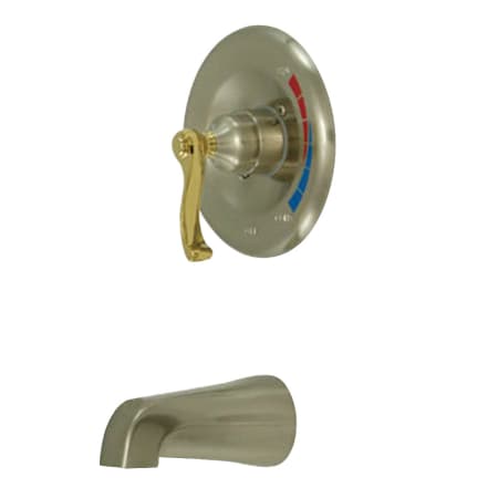 A large image of the Kingston Brass KB863.FLTO Satin Nickel / Polished Brass