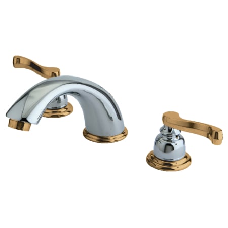 A large image of the Kingston Brass KB896.FL Polished Chrome / Polished Brass