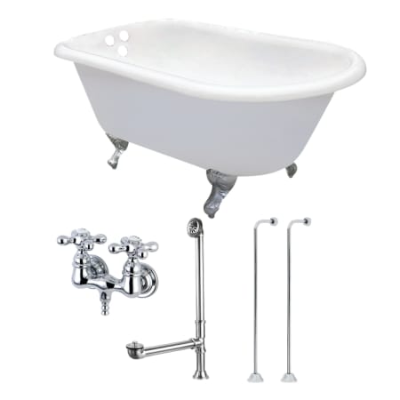 A large image of the Kingston Brass KCT3D543019C White / Polished Chrome Feet