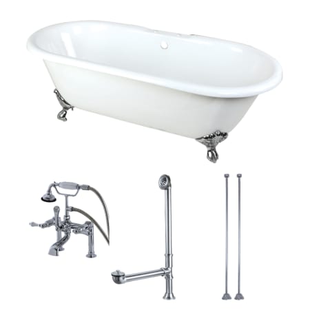 A large image of the Kingston Brass KCT7D663013C White / Polished Chrome Feet
