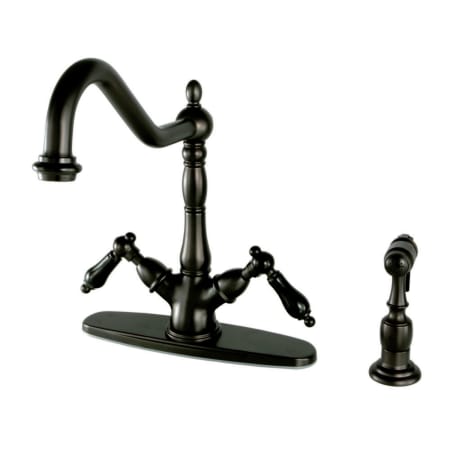 A large image of the Kingston Brass KS123.PKLBS Oil Rubbed Bronze