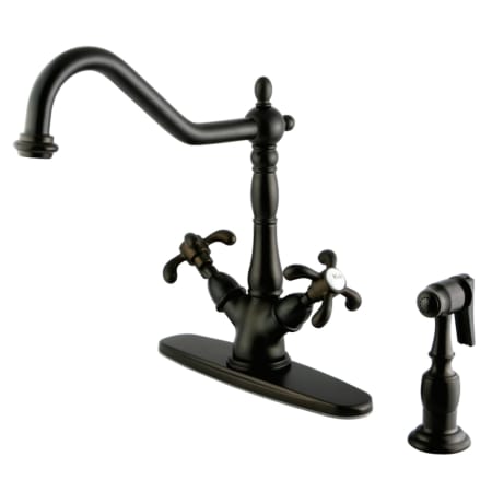 A large image of the Kingston Brass KS123.TXBS Oil Rubbed Bronze