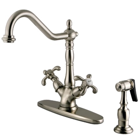 A large image of the Kingston Brass KS123.TXBS Brushed Nickel
