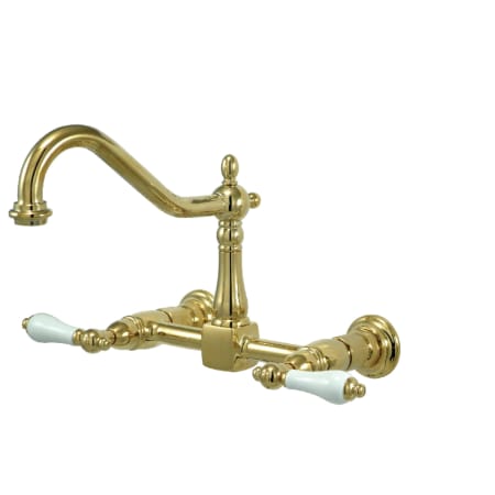 A large image of the Kingston Brass KS124.PL Polished Brass