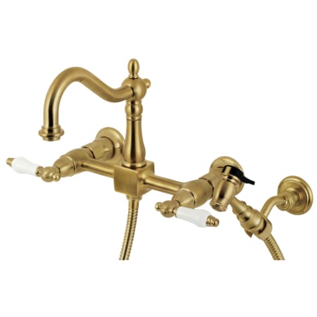 A large image of the Kingston Brass KS126.PLBS Brushed Brass