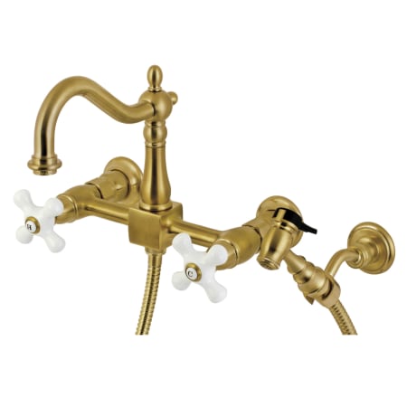 A large image of the Kingston Brass KS126.PXBS Brushed Brass