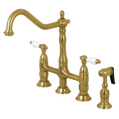 A large image of the Kingston Brass KS127.PLBS Brushed Brass