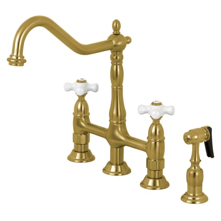 A large image of the Kingston Brass KS127.PXBS Brushed Brass