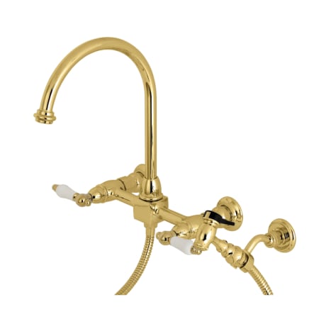 A large image of the Kingston Brass KS129.PLBS Polished Brass