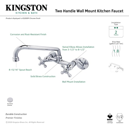 A large image of the Kingston Brass KS200M Alternate Image