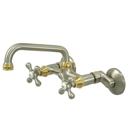 A large image of the Kingston Brass KS213 Brushed Nickel/Polished Brass