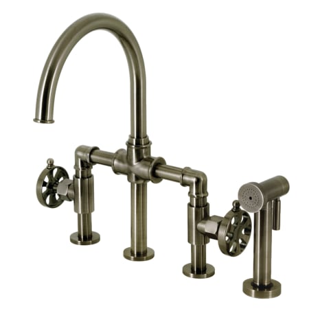 A large image of the Kingston Brass KS233.RX Black Stainless