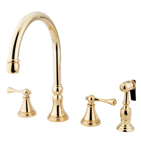 A large image of the Kingston Brass KS279.BLBS Polished Brass