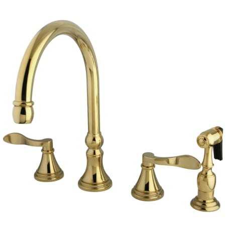 A large image of the Kingston Brass KS279.DFLBS Polished Brass