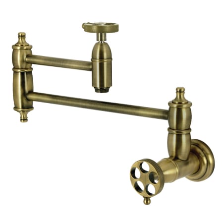 A large image of the Kingston Brass KS310.RKZ Antique Brass